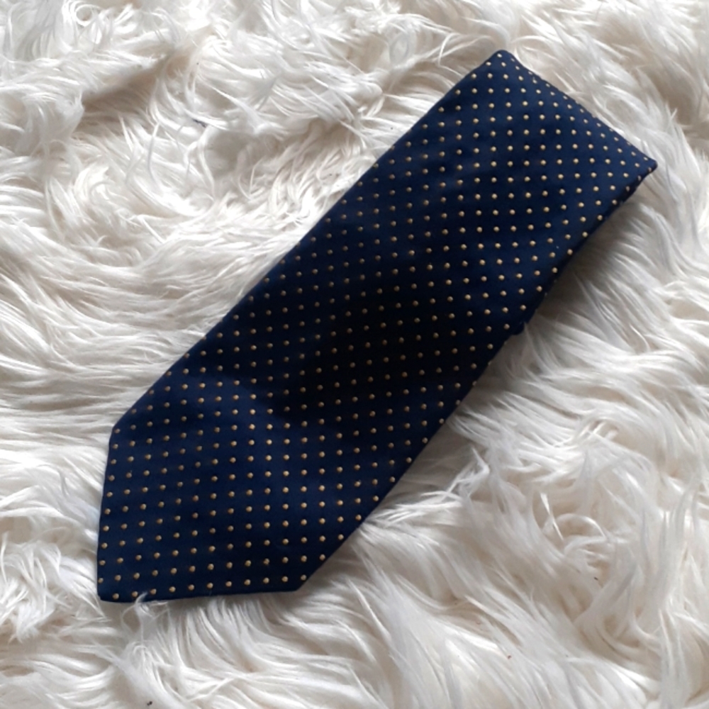 Givenchy Navy Blue Textured Spotted Tie